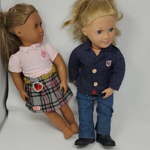 OUR GENERATION Charming Doll Duo with Pink and Navy Outfits